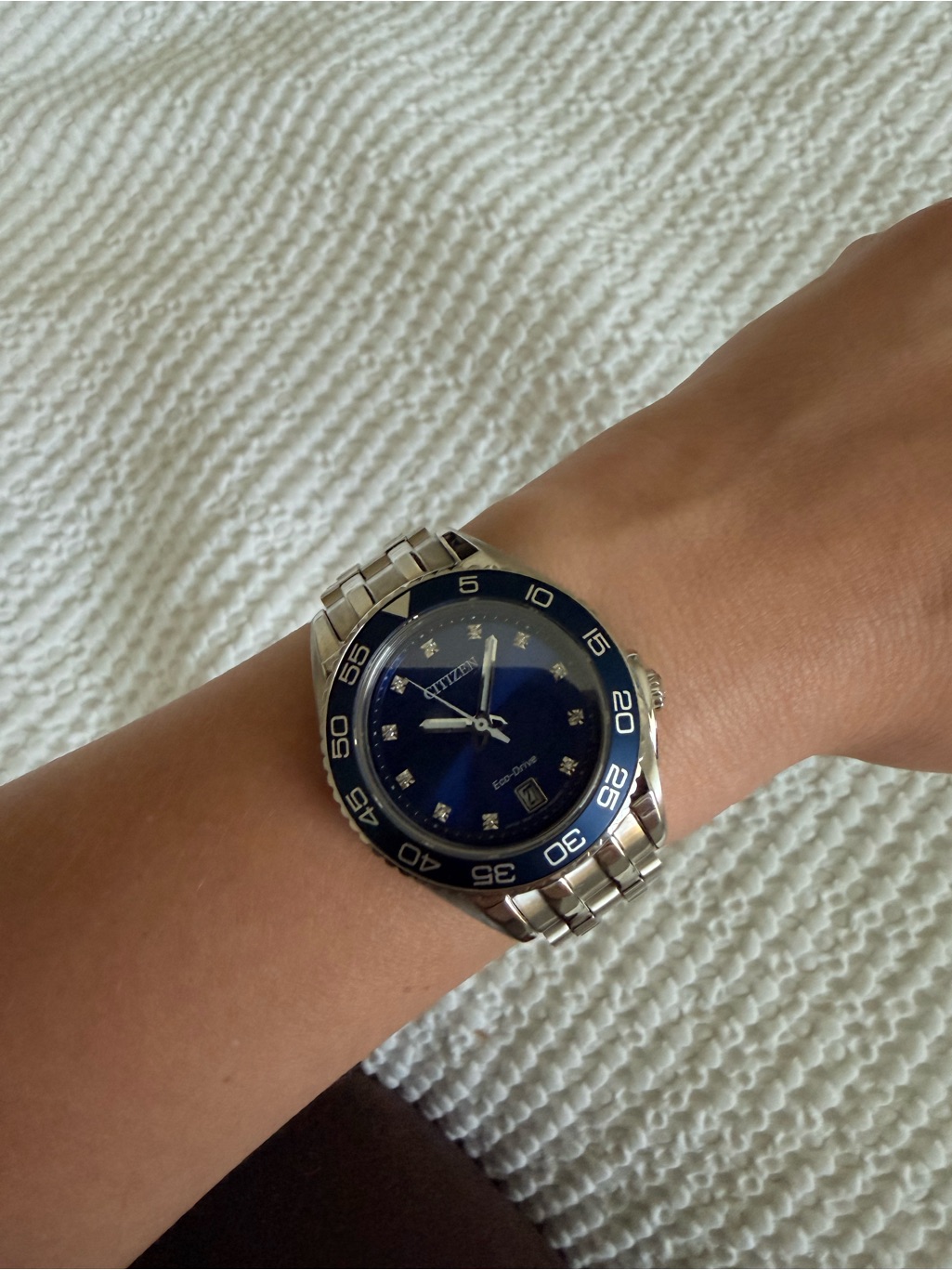 Citizen SilverTone Bracelet Watch With Blue Dial